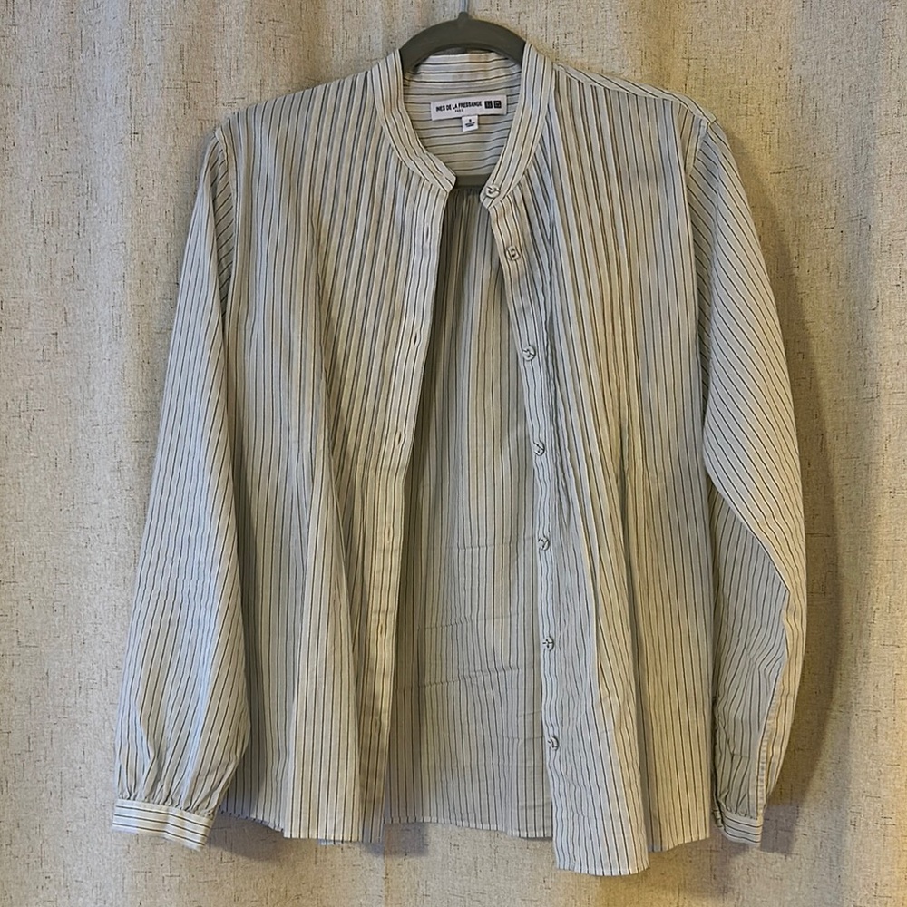 Uniqlo x Ines De La Fressange Paris Cotton Striped Blouse (Size Small)